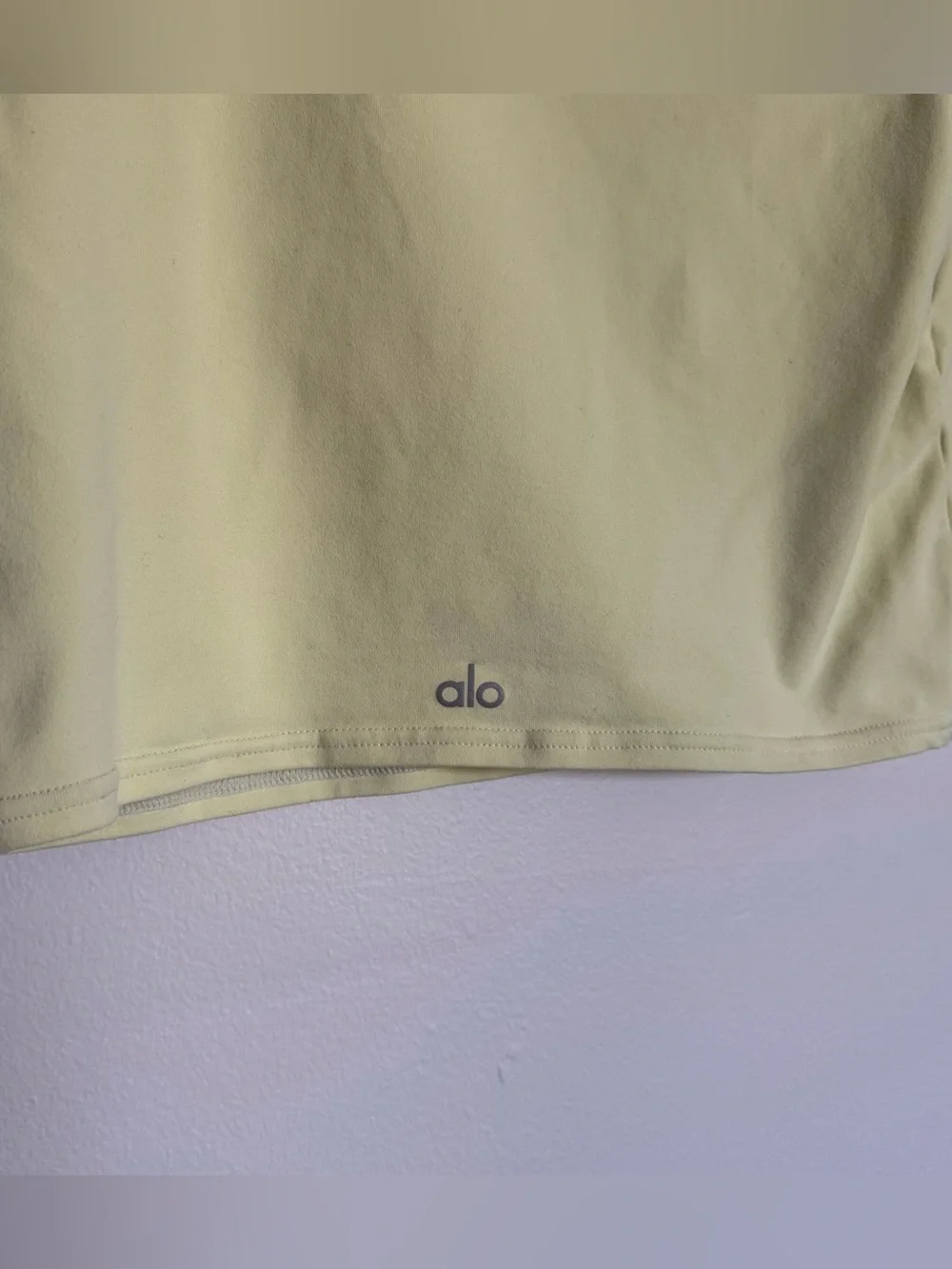 Alo Yoga Choice Polo Crop Yellow Green Lime Workout Top Short Sleeve Size L